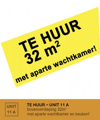 TE HUUR 32 m2 (met extra wachtkamer en keuken)